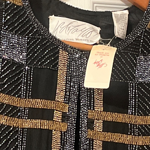 Lord and Taylor, size 14 W, silk blazer with sequins. Vintage sequins blazer NWT - Picture 4 of 13